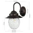 thumbnail image 4 of JONATHAN Y Rodanthe 8.25" 1-Light Farmhouse Industrial Iron/Glass Outdoor LED Sconce, Oil Rubbed Bronze/Clear, 4 of 11