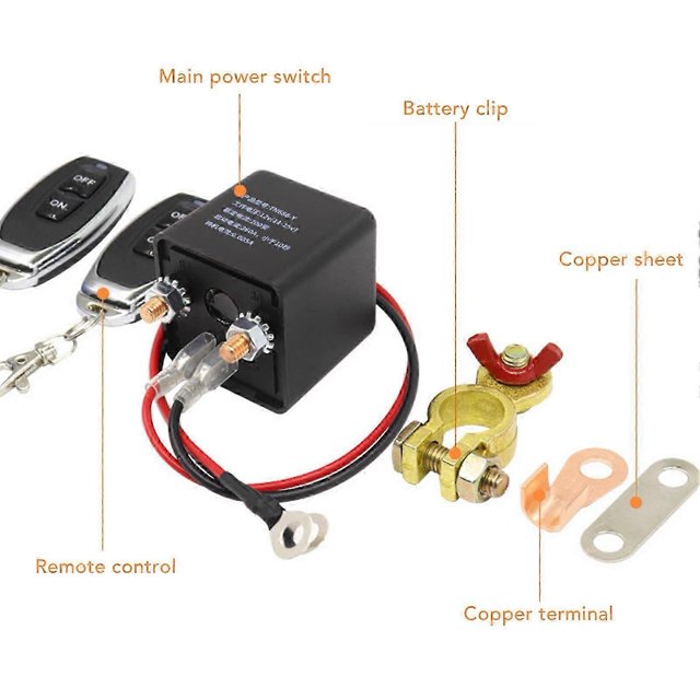 12V Car Remote Control Power Off Switch Shockproof Sensitive Compact for Pickup Trucks Agricultural Vehicles YEMAA