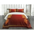 thumbnail image 3 of Ambesonne Dragon Quilted Bedspread Set 3 Pcs, Historic Creature, King Size, Orange Yellow, 3 of 5