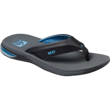 Men's Reef Anchor Flip Flop Grey/Blue Synthetic 8 M