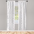 thumbnail image 4 of Ambesonne Botany Window Curtains, Minimalist Gardening Herbs, Each 28" W x 84" L, Blush Lilac and White, 4 of 4