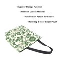 thumbnail image 3 of FORMRS Womens Canvas Tote Bag with Zipper Inner Pocket Shoulder Handbag, Green Floral, 3 of 7