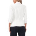 thumbnail image 3 of INSPIRE CHIC Shawl Lapel Blazer for Women 3/4 Sleeves Pocket Single Button Work Suit XL White, 3 of 5