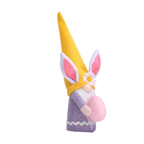 Matsuzay 1 unidad de gnomos de conejito de Pascua, regalos de primavera, decoraciones de muñecas sin rostro de felpa para habitación, regalo de adorno Kits de decoración para fiestas Violeta Matsuzay HA003722-03