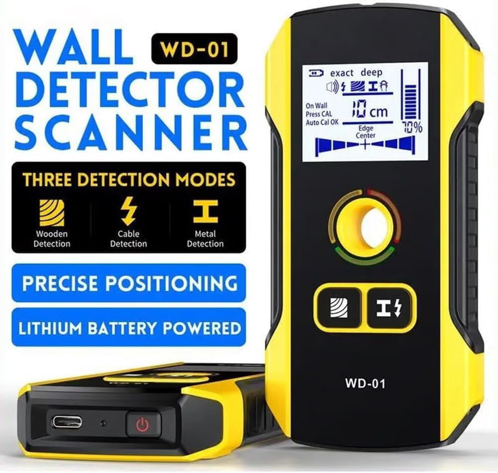 Precision Metal Detector Wall Scanner with Positioning Hole, Wall Detector Scanner, Wall Detector Scanner 3 En 1, Wall Scanner, Wire and Water Pipe Stud Finder