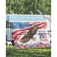 thumbnail image 4 of 4th of July RV Awning Sun Shade Screen 9'X15.3' American Flag Bald Eagle Mesh Sunscreen Poppy 250th Anniversary Awning Shade Screen with Zipper UV Blocker Completed Kits for RV Motorhome Camper, 4 of 7