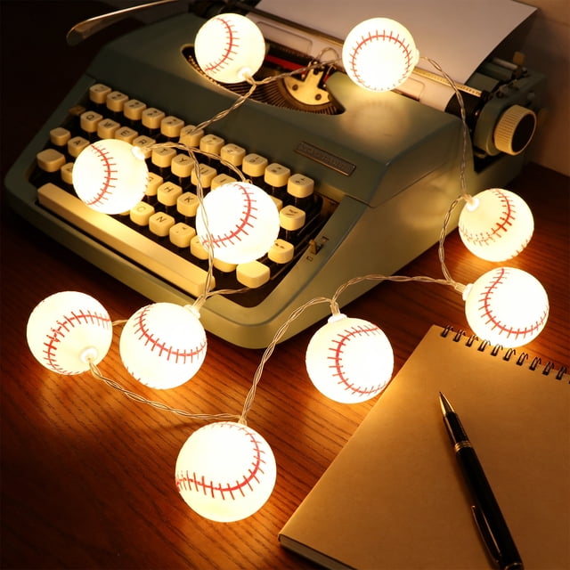 Luces LED de cadena con forma de bola para bar y karaoke, luces decorativas de fútbol con temática de balón, decoración para fiestas de cumpleaños para niños, luces con forma de caja de batería, luces