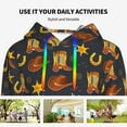 thumbnail image 4 of Salouo Wild West Golden Horseshoe Pattern Hoodie Sweatshirts for Women, Autumn Pullover Hoodie Workout Sweat Women's Long Sleeve Preppy Sweatshirts-Large, 4 of 7