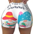 thumbnail image 2 of Daiia Gnomes Summer Pattern Women's Workout Shorts Biker Shorts - High Waisted Workout Spandex Tummy Control Gym Running Yoga Shorts-Medium, 2 of 8