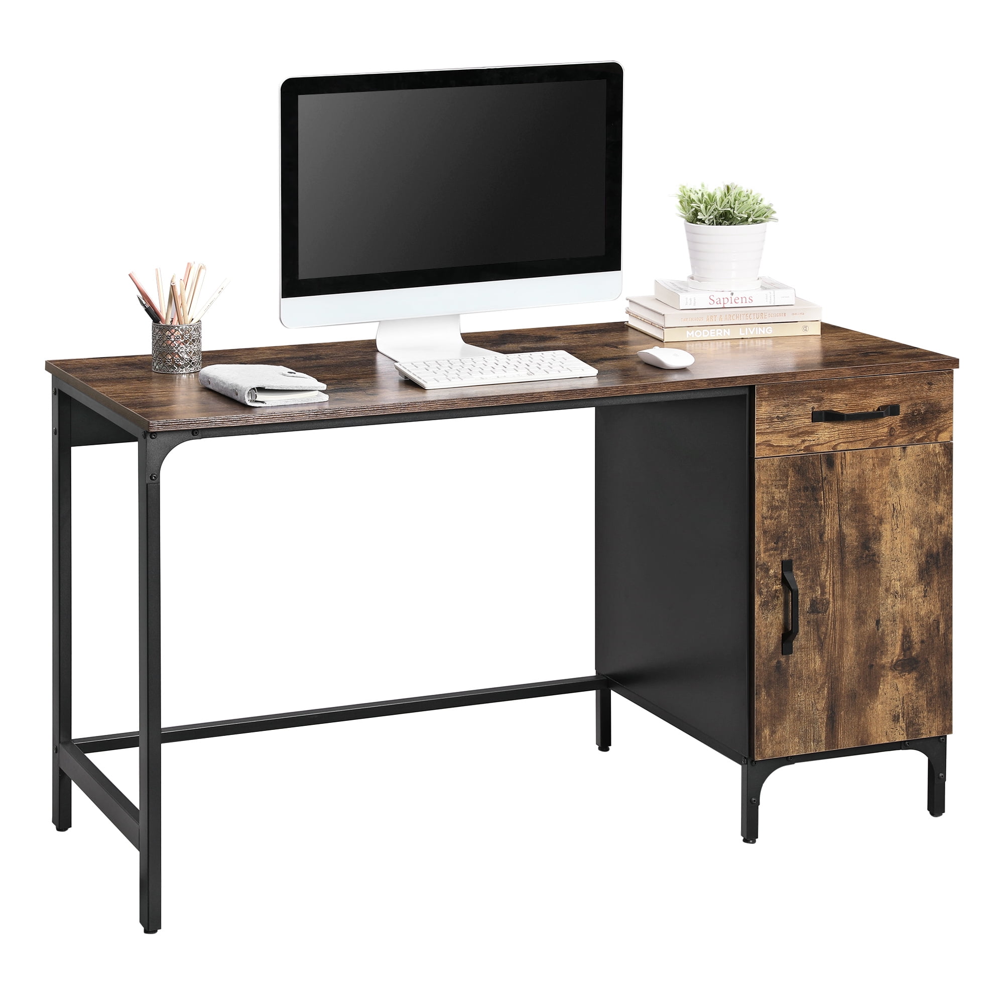 Home Office Laptop Writing Desk Table With Open Drawers Storage 110*55*75CM Size 