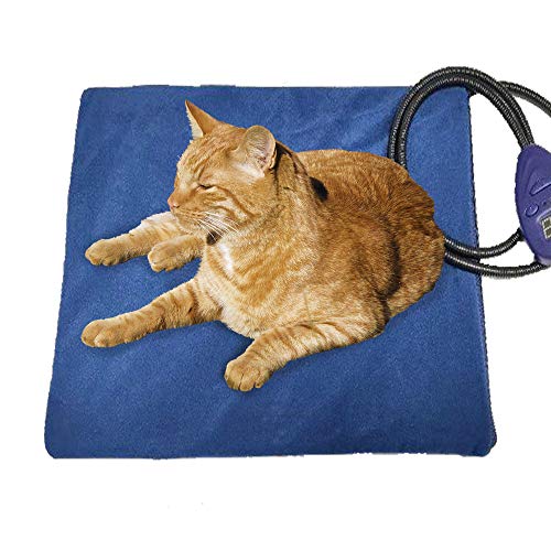 Silver Gray ViaGasaFamido Pet Heating Pad Pets Winter Plush Round Electric Blanket Heating Mat Dog Cat Warming Pad with USB Charging Interface