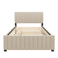 thumbnail image 5 of Harper & Bright Designs Full Size Velvet Platform Bed with Trundle and 3 Storage Drawers, Upholstered Full Bed Frame with Headboard for Boys Girls Adults, Beige, 5 of 8