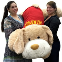 Giant 5 Foot United States Marines Plush Dog  Huge Soft Wears Tshirt SOMEONE IN THE MARINES LOVES YOU