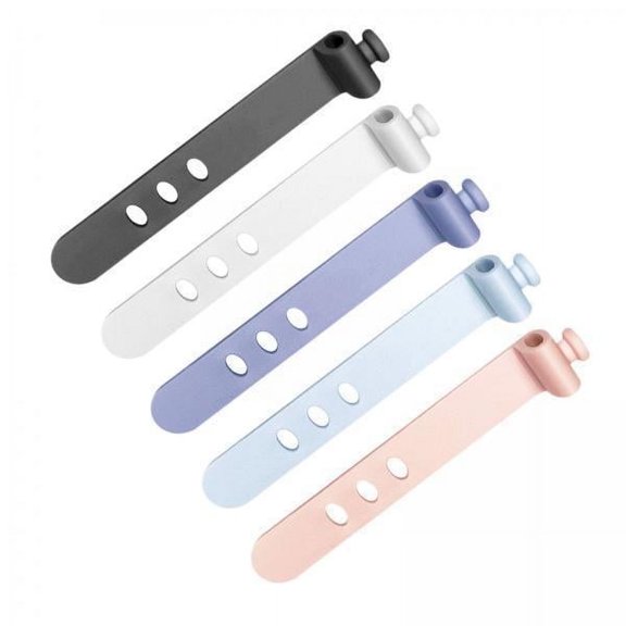 Wzmzjy 2x 5Pcs Reusable Cable Organizer Cord Management Ties Straps Bundling Silicone Cable Ties for Kitchen Appliance Electrical Cords