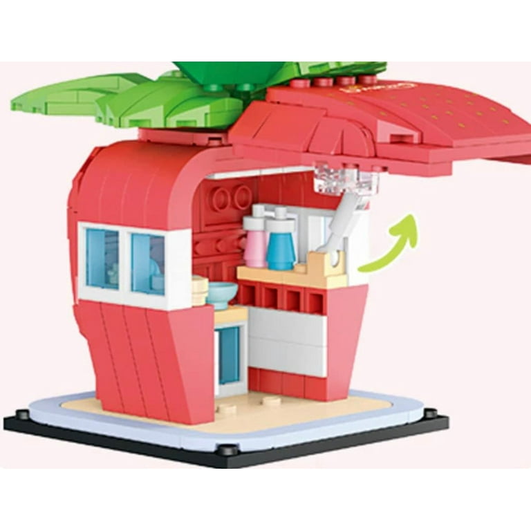 Strawberry Cake Stand Modular City Building Blocks Toy Bricks Set