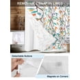 thumbnail image 5 of No Hook Shower Curtain with Snap-in Liner, Teal Orange Eucalyptus Waterproof Fabric Bathroom Curtains, Weeping Botanical Leaves Bath Curtains & Mesh Top Window 72"x84" Long, 5 of 9