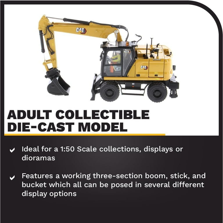 CAT M318 WHEELED EXCAVATOR カスタム品 1/50 1:50 Cat M318 Wheeled Excavator — Diecast Masters America