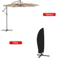 thumbnail image 4 of Cubiertas para sombrillas voladizas para patio, 9 13 pies, cubierta para sombrilla compensada 210D, impermeable, para exteriores, cubierta para sombrilla de mercado con cremallera, grande, negro,, 4 of 8