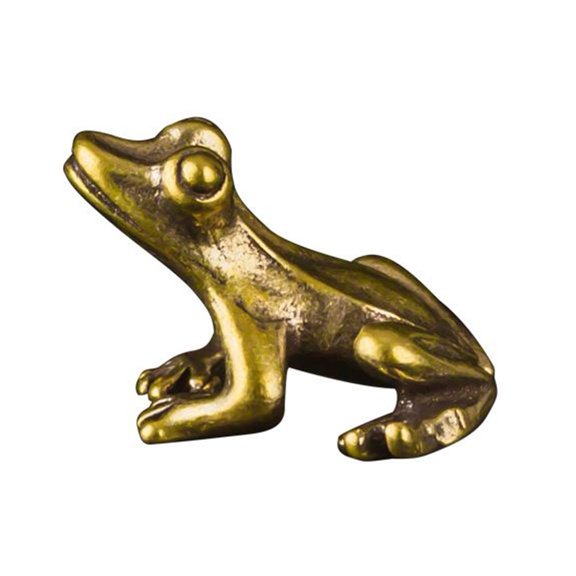 Retro Brass Mini Small Cute Frog Figurines Office Desktop Ornament Accessories Brass Brass Frog Copper Animals Figurines Mini