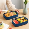 thumbnail image 4 of Lunch Box 700ml Plastic 480ml Stainless Steel Bento Container Leak Proof Food Storage Divided Compartments Picnic Box, 4 of 5