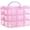 Pink, variant on 1Pack Pink Three-Layer Portable Detachable Storage Box,18-Grid Small Bead Organizers,Stackable Storage Containers,Plastic Crafts Organizer Case,for Toy Nail Jewelry Hair Accessories