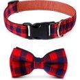 thumbnail image 4 of Dog Bow Tie Plaid Dog Collar, HTEA Dog, Adjustable Soft Pet Bow Tie for Puppies and Felines Best Gifts Comfortable Unique Buttons Cute Bow Tie Removab, 4 of 4