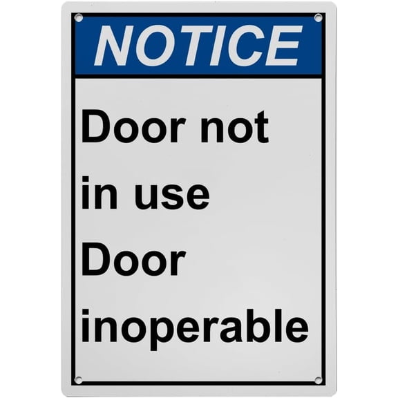 Door Not In Use Inoperable Sign, Industrial Not an Exit Sign 8"x12" UV Resistant for Indoor Outdoor Workplace