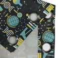 thumbnail image 3 of Ambesonne Astronomy Grommet Curtain Single Panel, Science Pattern Print, 50"x60", Turquoise Yellow and Black, 3 of 5