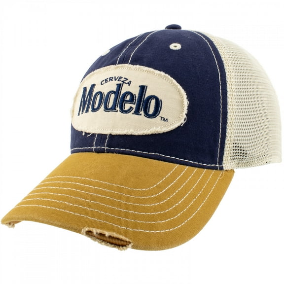Modelo Distressed Patch Logo Snapback Hat with Mesh