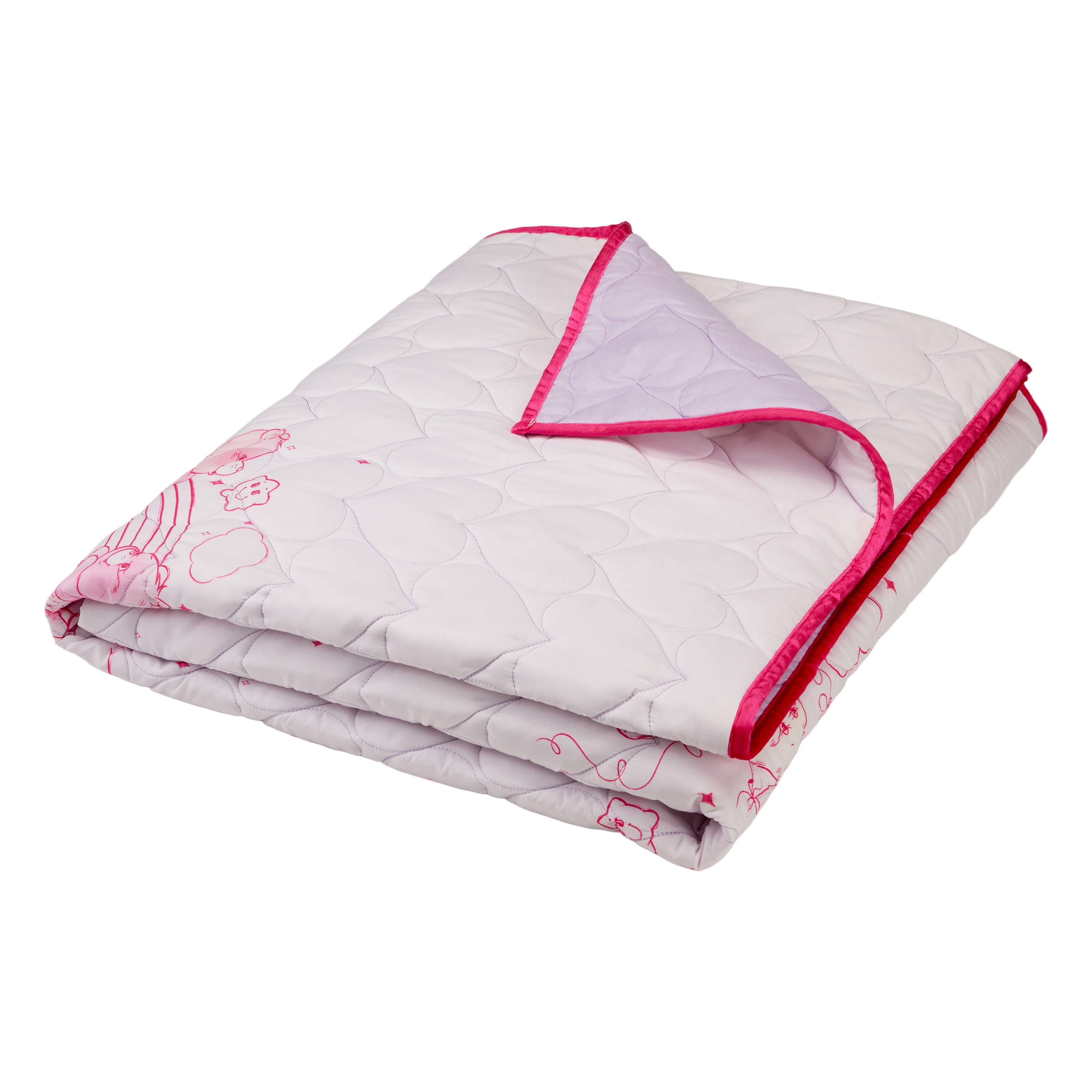 Care Bears Pink 3 Piece Quilt and Sham set, Queen