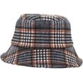 thumbnail image 5 of CoCopeaunts Bucket Hats for Men Winter Warm Vintage Plaid Fisherman Hats Flat Unisex Lattice Wool Basin Hat Soft Foldable, 5 of 8