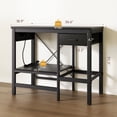 thumbnail image 4 of 40-50 Gallon Fish Tank Stand with Power Outlet, Aquarium Stand with 3-Tier Adjustable Storage Shelves, Fish Stand with Storage Drawers, 36.6"*18.9" Tabletop (Black), 4 of 7
