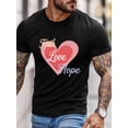 thumbnail image 3 of Men's T-Shirt Faith Love Hope Simple Heart Short Sleeve Casual Tee Classic Crew Neck T-Shirt for Men, Black L, 3 of 6
