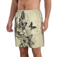 thumbnail image 3 of KLL Vintage Floral Men's Casual Summer Beach Shorts Hawaiian Shorts with Pockets-Large, 3 of 6