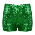 thumbnail image 2 of iixpin Sparkly Dance Shorts for Girls Sequins Dancing Bottoms Tumbling Booty Shorts Yoga Sports Activewear Green 145-160/16, 2 of 7