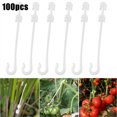 thumbnail image 1 of 100pcs J-shaped Ear Hook Vegetable Plant Support Vine Fastener Clips Fixed Buckle Hook For Fruit Cherry Tomato, 1 of 7