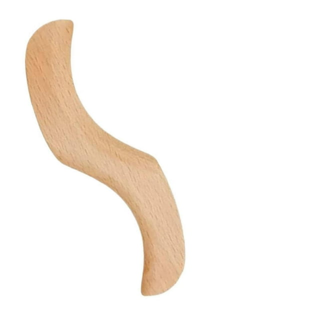 Facial Beauty Massage Tool, Eye Tension Relief Stick, Meridian Scraper, Wood Therapy Gua Sha Board, Khaki, 15.5x2.0x1.5 cm