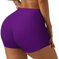 thumbnail image 1 of Fotbe Purple Shorts Sin Costuras – Shorts Deportivos de Cintura Alta para Mujer, Elásticos para Gimnasio, Yoga, Running o Ciclismo-Medium, 1 of 8