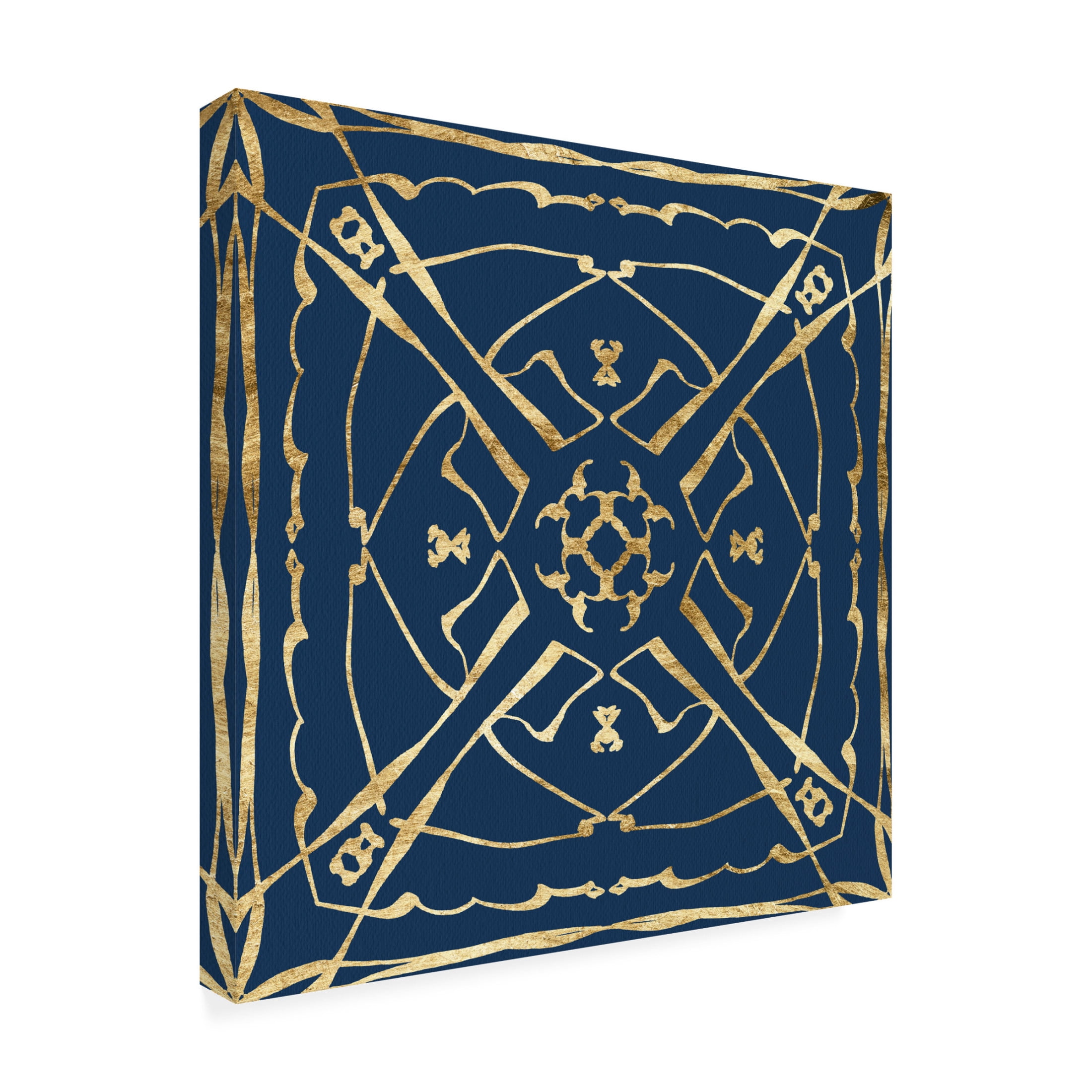 Trademark Fine Art Alonzo Saunders Motif on Blue V Canvas Wall Art