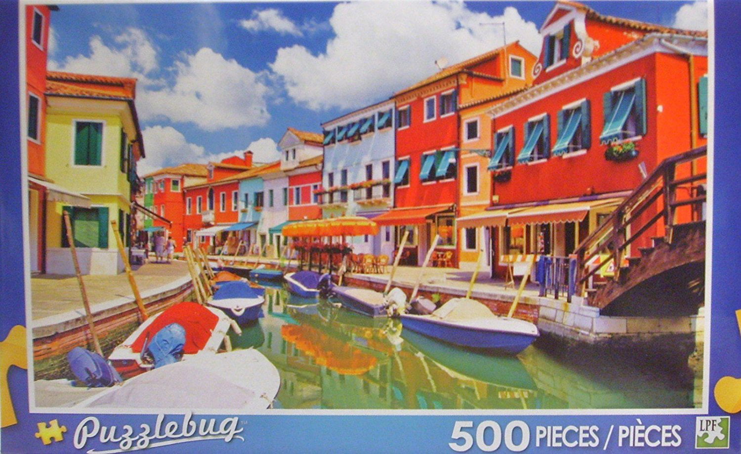 NEW Puzzlebug 500 Piece Jigsaw Puzzle ~ Vibrant Houses Along Boat Canal 
