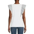 thumbnail image 3 of Time and Tru Women's Flutter Sleeve Tank Top, 3 of 5