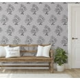 thumbnail image 5 of S4Sassy Peel And Stick Wall Covering, Motif Bouquet Print Removable Wall Wrap - Gray Mural For Vintage Farmhouse Decor, Bathroom, Laundry Room - Self-Adhesive Removable Wallpaper Vinyl (25"X 120"), 5 of 9