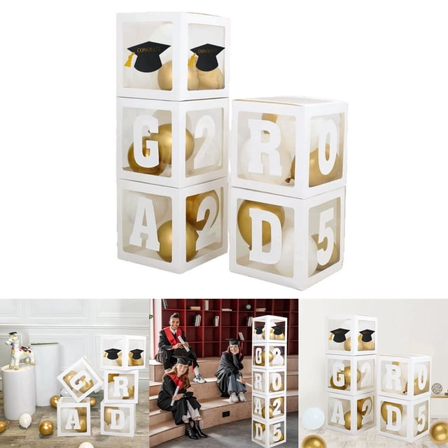 Graduation Party Decoration With High End Atmosphere Decoration Suitable For Graduation Decoration Graduation Holiday And Party Supplies Transparent Boxes with Letters for Christmas 11 Balloons Number