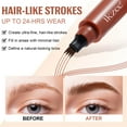 thumbnail image 4 of 4 Fork Tip Eyebrow Pen, for 3D Eyebrow Makeup, Smooth to Use, 2 ml - Brown, 4 of 10