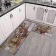 thumbnail image 3 of Upgrade Your Floor with Turquoise & Grey Abstract Art Kitchen Rugs, Non-Slip, Ideal for Any Space, 3 of 7