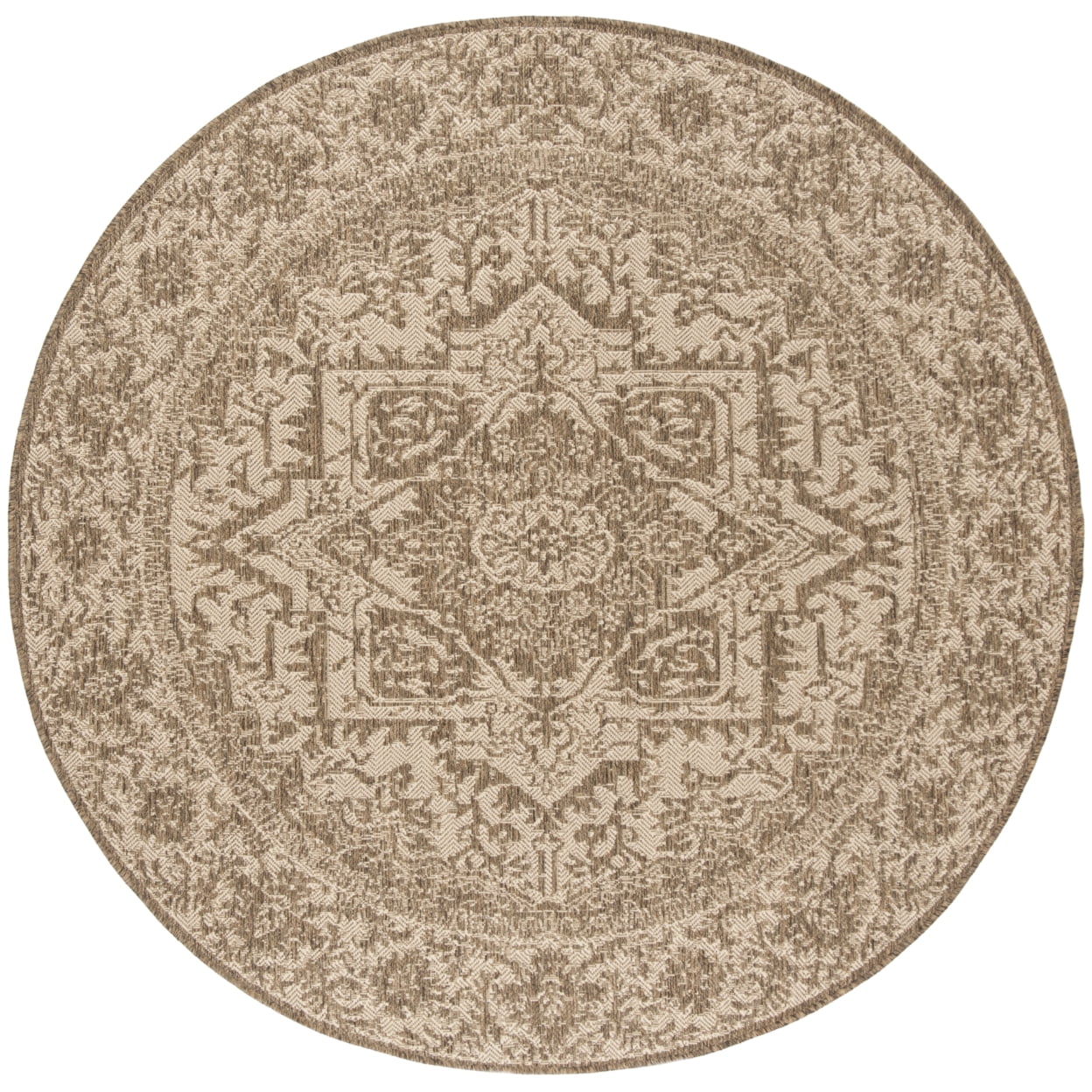 SAFAVIEH Beach House Kestrel Medallion Indoor/Outdoor Area Rug, Cream/Beige, 5'3" x 7'6"