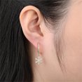thumbnail image 5 of Gold Dianty Snowflake Christmas Dangle Drop Earrings for Women Crystak CZ Cartilage Small Huggie Hoops Earring Sleeper Cuffs, 5 of 6