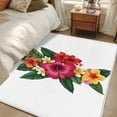 thumbnail image 5 of Area Rugs for Living Room 4x6 Ft, Pink Red Yellow Hibiscus Non Slip Area Rugs for Kitchen Bedroom Entryway, Farmhouse Tropical Floral Washable Carpet Runner Rug Floor Mats for Bedroom Home Decor, 5 of 9
