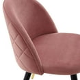 thumbnail image 4 of Modway Cordial Performance Velvet Dining Chairs - Set of 2 in Dusty Rose, 4 of 9
