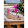 thumbnail image 2 of Sandalias casuales de plataforma con diseño de tiras cruzadas con diamantes en uniclor con correa ajustable al tobillo para mujer, 2 of 5